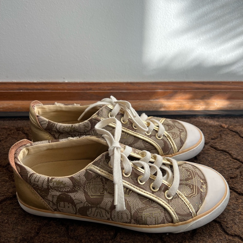Coach Brown and Gold Sneakers